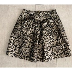 David Charles skirt black gold girls 10 12 yrs cotton metalic brocade arabesque